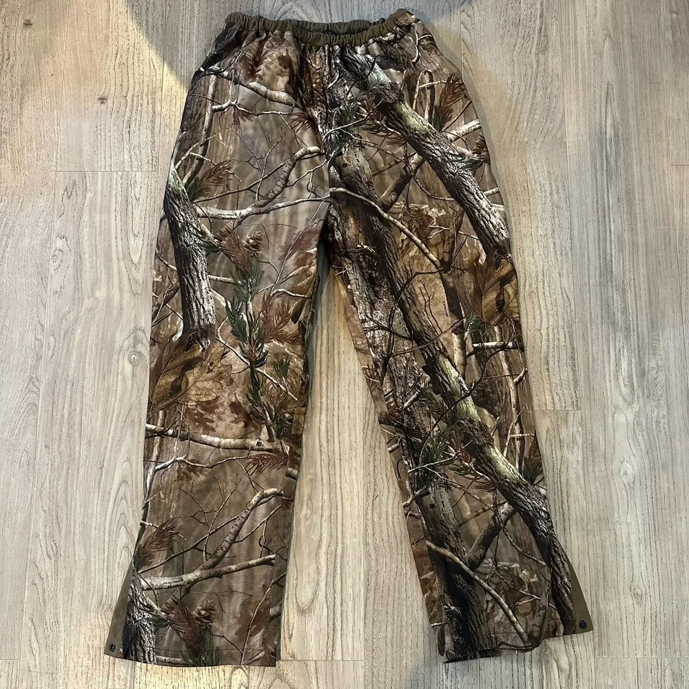 Mad Dog Gear Large Mossy Oak‎ Break Up Camo Mesh Lined Hunting Pants Quiet EUC
